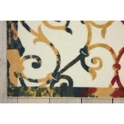 Lush Garden Floral Multicolor Synthetic 7'9" x 10'10" Area Rug