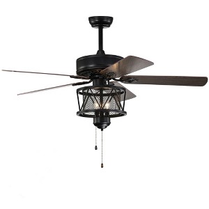 Tangkula 50" Ceiling Fan with Lights Reversible Blades w/ Pull Chain Control Living Room - 1 of 4