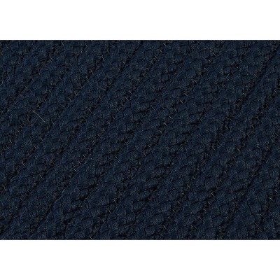 Navy Woven Round Pouf 21"x21"x12"