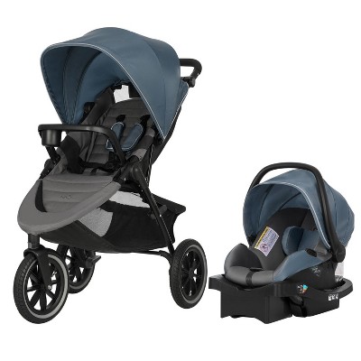 Evenflo Folio3 Stroll & Jog Travel System w/ LiteMax 35 Infant Car Seat, Skyline