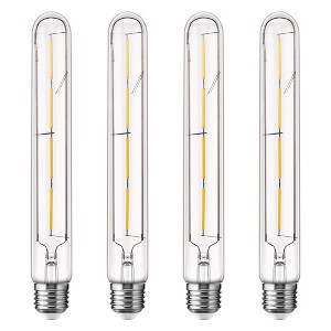 YANSUN 4-Watt 40-Watt Equivalent T30 Soft White (2700K) 9 in. Edison LED Tube Bulb, Vintage Filament, Dimmable, 4-Pack - 1 of 4