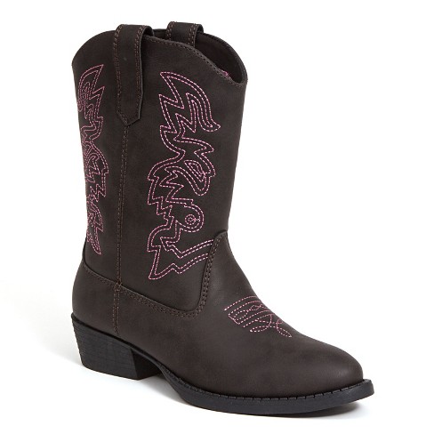 Kids' Montana Zipper Western Boots - Cat & Jack™ Brown 13 : Target