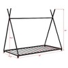 Lyngins Low-Profile Twin Size Bed Frame, Metal House Platform Bed with X-Shaped Safety Railings, Triangle Structure Kids Beds with Headboards - 4 of 4