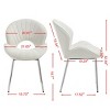 Set of 2 Modern Upholstered Dining Chairs With Curved Backrest and Metal Legs, Armless Dining Chairs for Dining Room or Kitchen-Panipeachy - 4 of 4