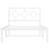 vidaXL White Steel Single Bed Frame with Headboard - Industrial Style, 39.4"x78.7" Mattress Compatible, Bedroom Platform Bed - 4 of 4