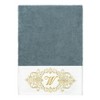 Linum Home Textiles 100% Turkish Cotton MONICA Gold Thread 3PC Embellished Towel Set - 2 of 4
