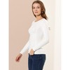 Allegra K Women's Round Neck Long Sleeves Ruched Casual Fitted Top - 4 of 4