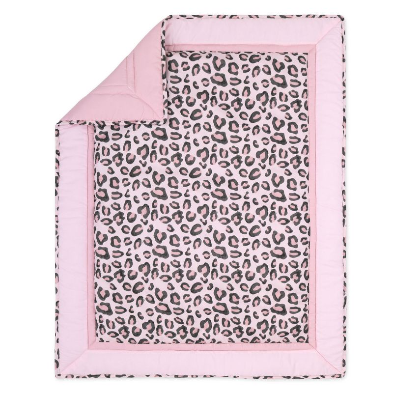 The Peanutshell Leopard Blush Crib Bedding Set and Mobile - 4 Piece Set, 3 of 8