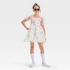 Girls' Bluey & Bingo Floral Organza Puff Sleeve Valentine's Day Dress - Light Pink - 3 of 3