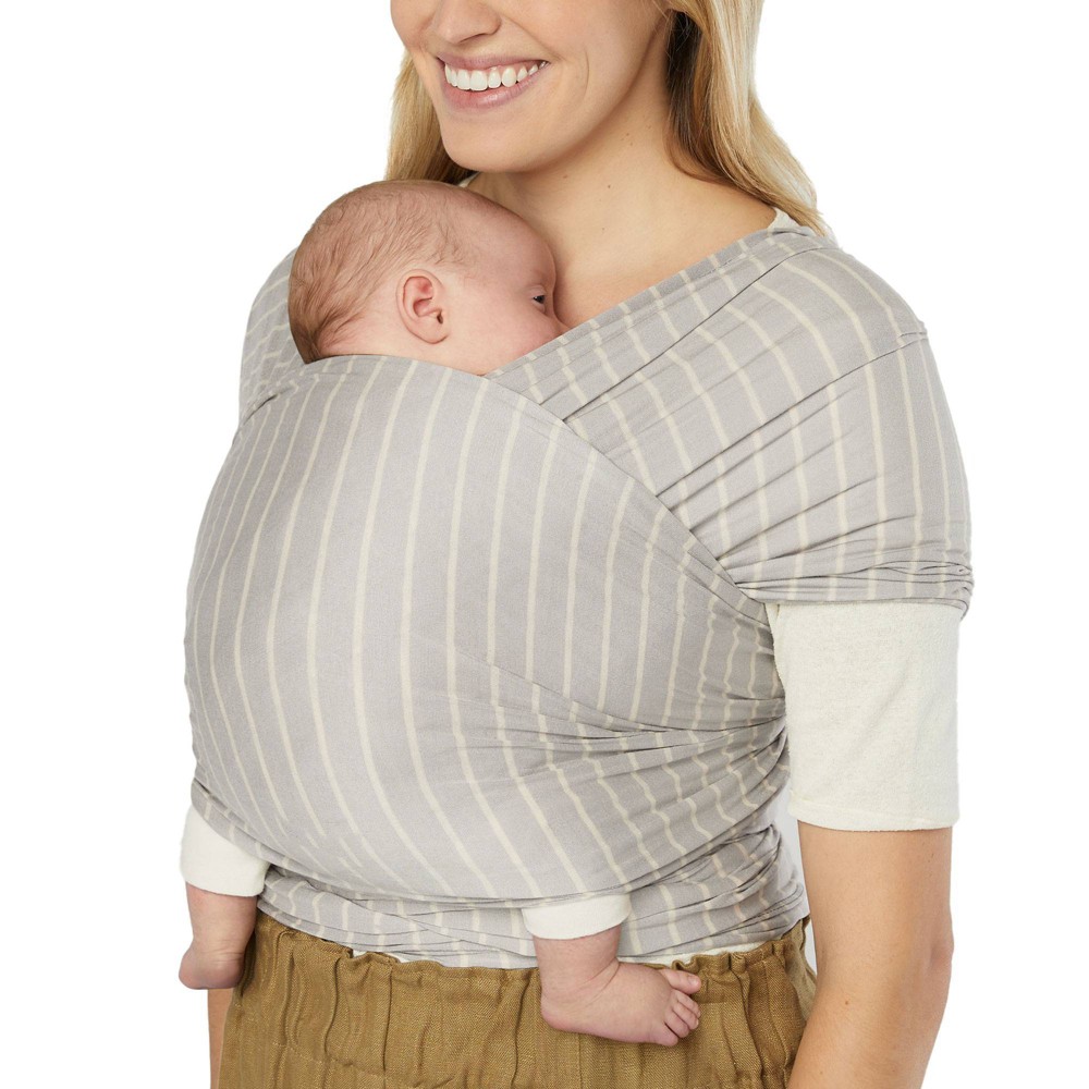 Photos - Baby Carrier ERGObaby Aura Knit Baby Wrap - Gray Stripes 