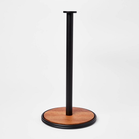Iron and Mangowood Wire Paper Towel Holder Black - Threshold™