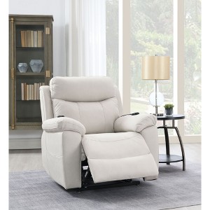 Polished Microfiber Power Motion Recliner with Lift, Heating & Massage, Ergonomic Comfort Chair for Living Room - 1 of 4
