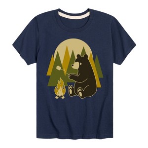Boys' - Instant Message - Bear Roasting Marshmallows Short Sleeve Graphic T-Shirt - 1 of 4