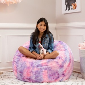Jaxx Saxx 3 Foot Bean Bag Chair - Faux Fur - Fun Colors - 1 of 3