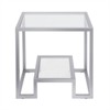 Metal Double Cross Legged Side Table in Nickel - Henn&Hart - 3 of 4