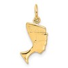 Black Bow Jewelry 14k Yellow Gold Satin Egyptian Nefertiti Charm Pendant - 3 of 4