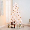 LuxenHome 6.5' Pre-Lit Artificial White Christmas Tree Holiday Decoration with Metal Stand - 2 of 4