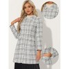 Allegra K Women's Plaid Tweed Doll Collar Winter Button Elegant Long Coat - 2 of 4