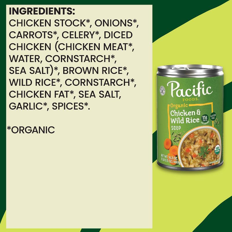 Pacific Foods Organic Gluten Free Chicken &#38; Wild Rice Soup - 16.3oz, 4 of 14