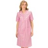 Collections Etc Collections Etc. Gingham Women's Robe with Floral Accents, Snap-Front Closure and Lace Trim - 2 of 4