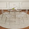 KWPZQEB 38.6" Round Dining Table & Chairs, Dining Table with Tempered Glass & Metal Legs, Paried with Plastic Chairs for Kitchen, Dining Room - 3 of 4