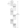 Angel Sar Floating Corner Bookshelf, 5-Tier Wall Mounted Shelf with Zigzag Design, White Space Saving Storage for Living Room, Bathroom, Home Office - 4 of 4