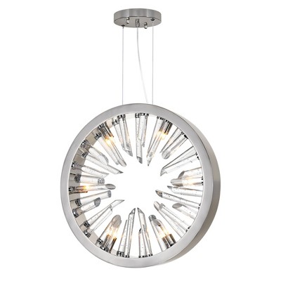 CWI Lighting Spiked 6 Light Chandelier With Polished Nickel Finish