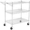 Heavy Duty  Wire Rack Cart On Wheels,Commercial Grade Rolling Utility Cart for Kitchen Pantry Steel Frame with Handle & Shelves - 2 of 4