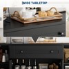 55" Sideboard Buffet Cabinet, Wood Coffee Bar Station with Adjustable Shelves, Credenza Console Table, Floor Cupboard Cabinet for Kitchen Living Room - 4 of 4