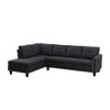 Faux Leather L-Shaped 2-Piece Sectional Sofa with Storage Ottoman & Cup Holders - 2 of 4