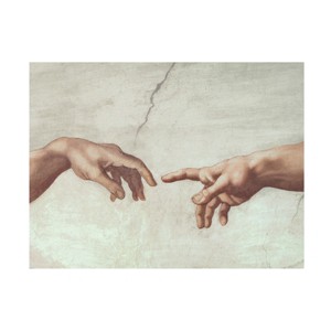 Trademark Fine Art -Michelangelo 'Hands of God' Canvas Art - 1 of 4