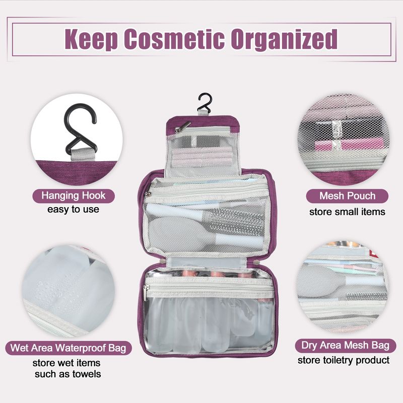 Unique Bargains Hanging Water-resistant Foldable Makeup Bags and Organizers 1 Pc, 3 of 7