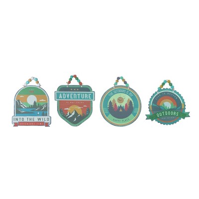 Transpac Metal Enamel Camper Wall Decor Set of 4 Spring Home Decorations