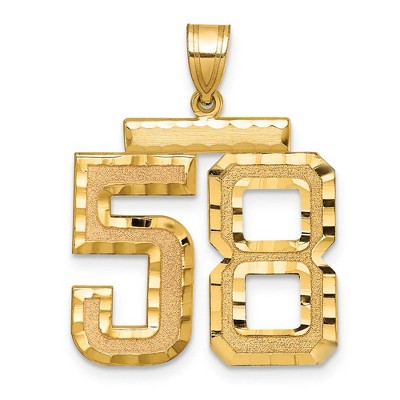 Black Bow Jewelry 14k Yellow Gold, Varsity Collection, Large D/C Pendant Number 58