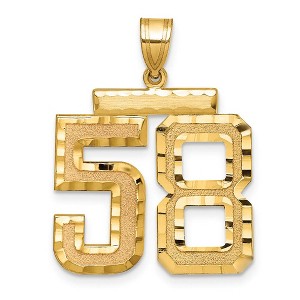 Black Bow Jewelry 14k Yellow Gold, Varsity Collection, Large D/C Pendant Number 58 - 1 of 3