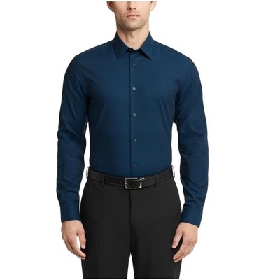 Calvin Klein Mens Steel Stain Shield Button Down Dress Shirt