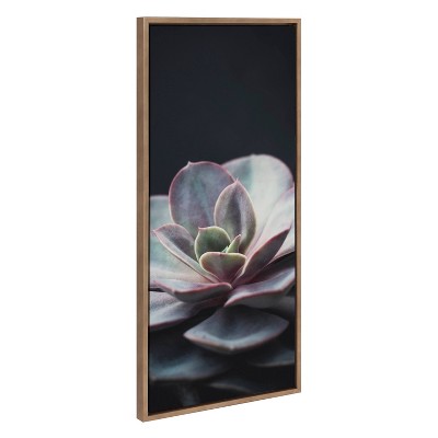 Lavender Succulent Print on Canvas with Gold Frame