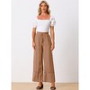 Allegra K Women's Casual Loose High Waist Drawstring Wide Leg Palazzo Pants with Pockets - 3 of 4