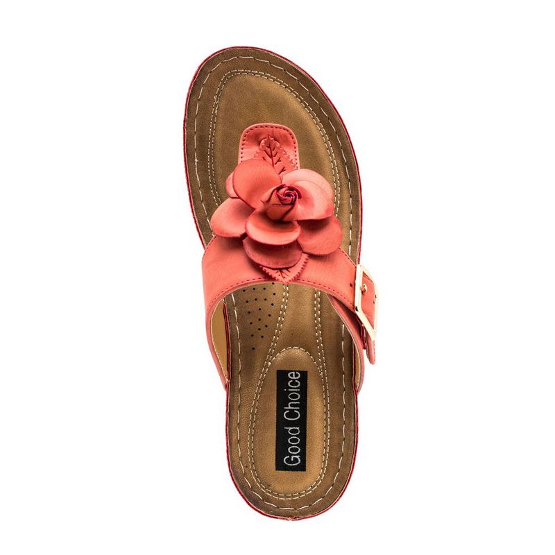 GC Shoes Flora Flower Comfort Slide Wedge Sandals, 4 of 8