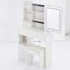 Gulches Compact Chic White Vanity  Tables Set with Power Station & Touch-Control Mirror luxury version - 3 of 4