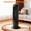 FONTOI 23" Oscillating Ceramic Tower Indoor Space Heater for Home with Thermostat ECO Mode, 12H Timer Safety Protection Winter, Black, 9.1"*7.9"*23.6" - 4 of 4