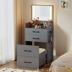 Vlsrka 3-in-1 Vanity Desk with Flip Top Mirror and Lights. - 1 of 3