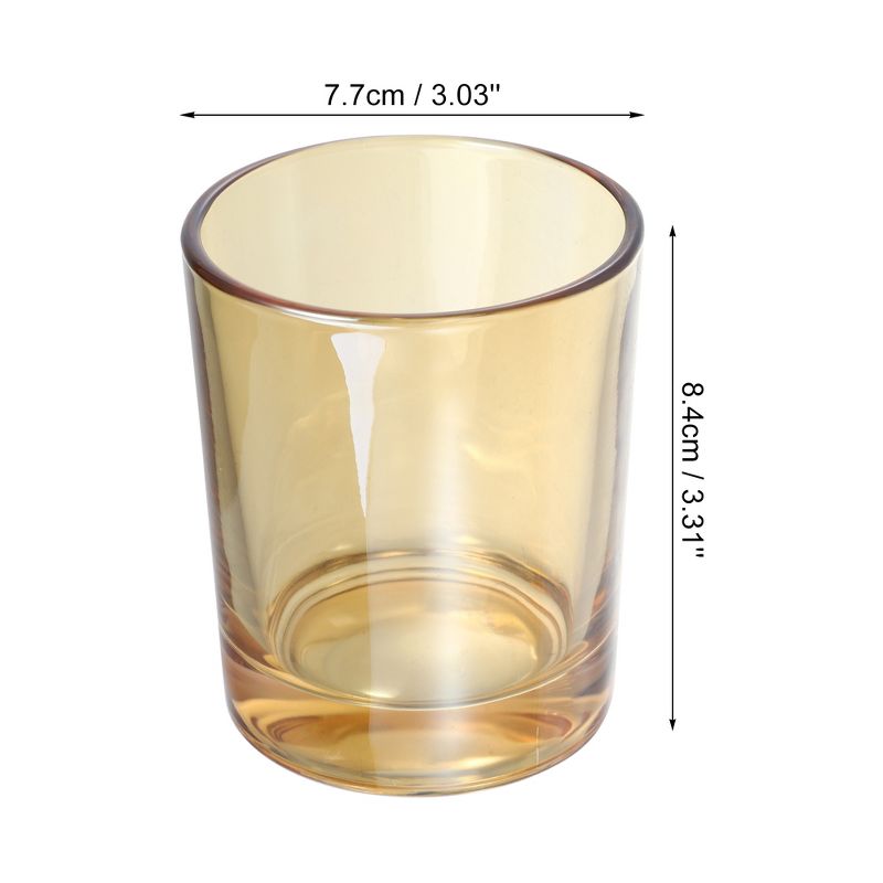 Unique Bargains Bathroom Toothbrush Tumblers Glass Cup for Bathroom Kitchen Color Smoke Gray Amber 4.92''x3.03'' 2pcs, 4 of 7