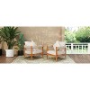 [Set of 2] Acacia Wood Outdoor Club Chair with Handwoven Rope Accents & Curved Backrest - Boho Patio Lounge Chair with Removable Cushions - 2 of 4