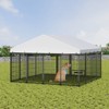ORRD Large Outdoor Dog Kennel with Roof Cover, Metal Pet Enclosure Run with Fence Panels for Dogs & Animals – 9.6' x 9.3' x 6.1' - 4 of 4