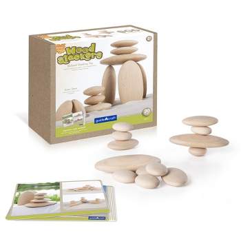 Guidecraft Wood Stackers: River Stones - Set of 20