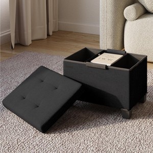 StorageBud Storage Ottoman for Bedroom End of Bed, Fabric Storage Bench, Large Storage Ottoman Bench, Entryway Bench with Storage - 1 of 4