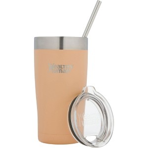 Healthy Human Stainless Steel Tumbler with Straw & Lid |(20oz, Papaya) - 1 of 4