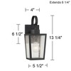 John Timberland Thebes 13 1/4" High Farmhouse Rustic Outdoor Wall Light Fixture Mount Porch House Weatherproof Textured Black Finish Clear Glass Shade - 4 of 4