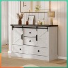 45" Farmhouse 4-Drawer Dresser w/ Sliding Barn Doors & TV Stand - Wood Dresser for Bedroom - 2 of 4